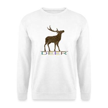 Hirsch - Unisex Pullover - Weiß - Vorne