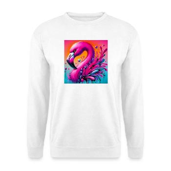 Flamant - Sweat-shirt Unisexe - blanc - Devant