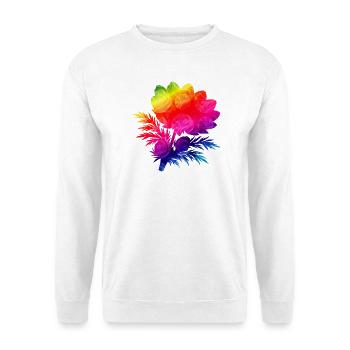 Silhouette florale colorée Motif arc-en-ciel - Sweat-shirt Unisexe - blanc - Devant