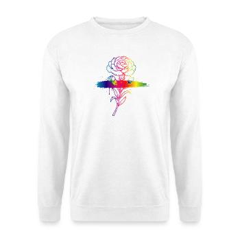 Art en dégradé de néon en forme d’œillet arc-en-ciel - Sweat-shirt Unisexe - blanc - Devant
