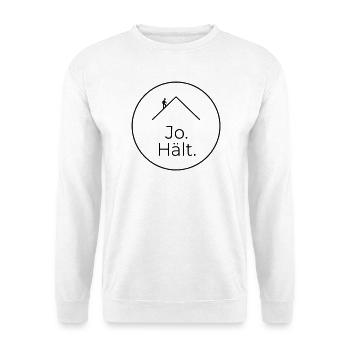 Dachdecker Jo Hält Spruch Badge - Unisex Pullover - Weiß - Vorne