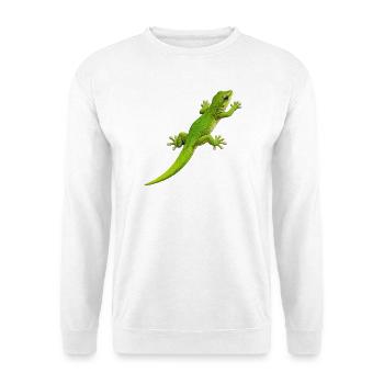 Gecko klettert 1 - Unisex Pullover - Weiß - Vorne