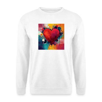 Vivid Heart Graffiti - Unisex Sweatshirt - white - Front