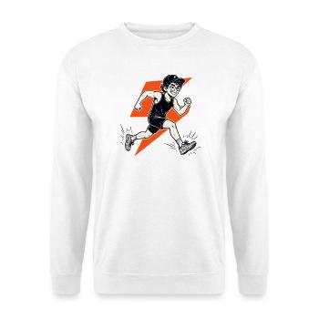 Cooles Laufshirt Blitz Runner Motiv für Sportler - Unisex Pullover - Weiß - Vorne