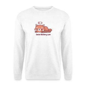 Niedlicher, müder roter Panda Introvertierter Sozialbatterie leer - Unisex Pullover - Weiß - Vorne