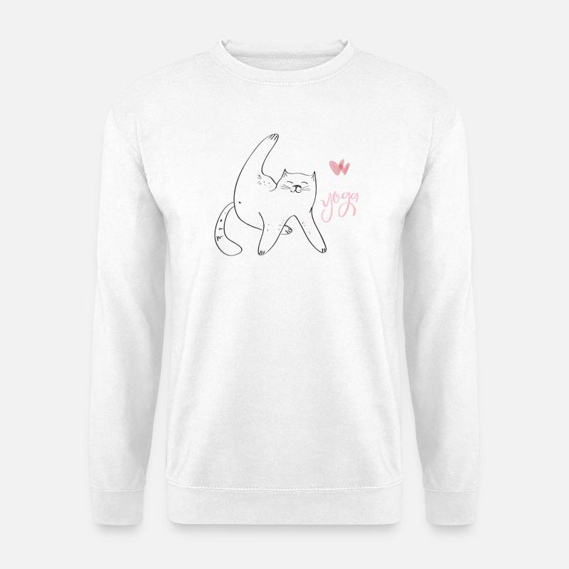 Yoga cat - Unisex Pullover - Weiß