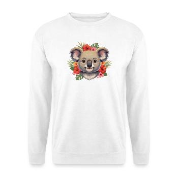 Koala mit Blütenkranz - Unisex Pullover - Weiß - Vorne