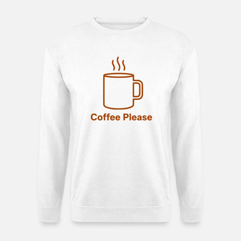 Coffee Please Tasse Outline - Unisex Pullover - Weiß