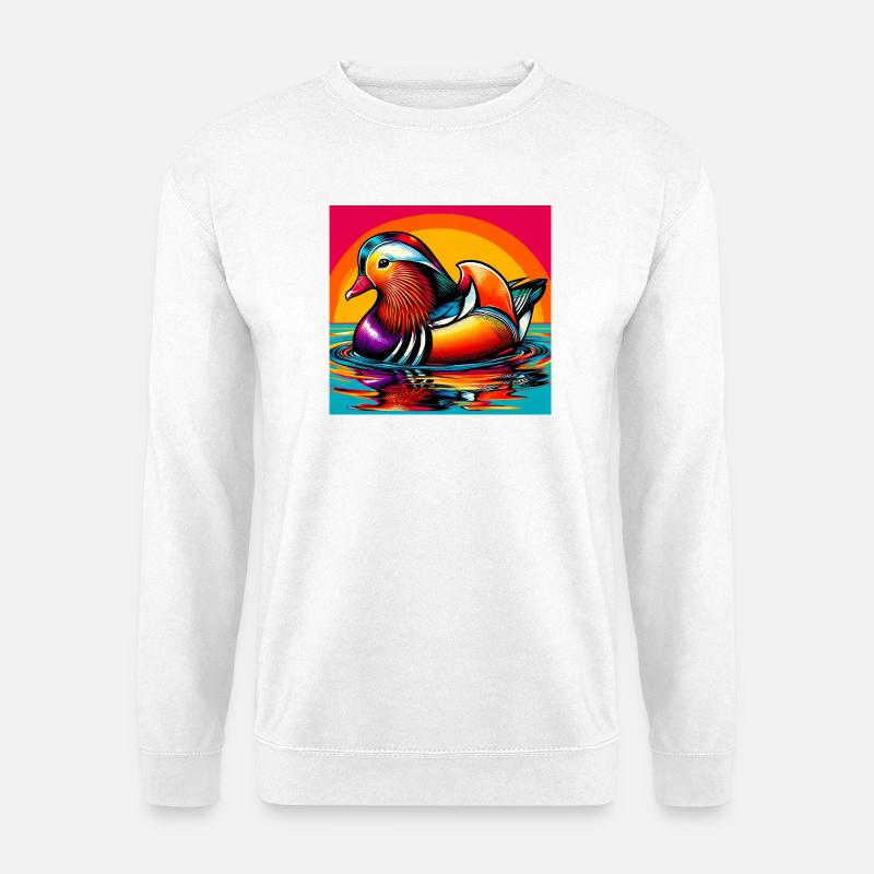 Mandarin duck - Unisex Sweatshirt - white