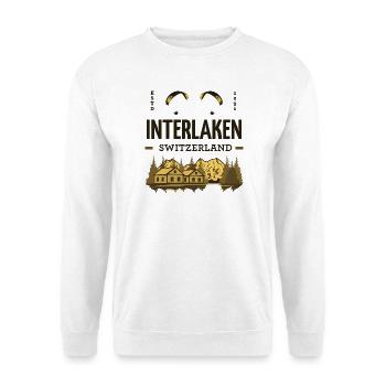 Interlaken Switzerland – Paragliding & Alpen - Unisex Pullover - Weiß - Vorne