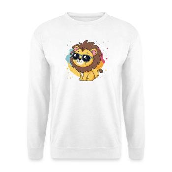 Colorful Lion with Glasses - Unisex Sweatshirt - white - Front
