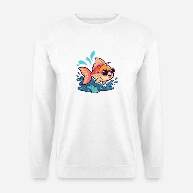 Fish Splash Sonnenbrille - Unisex Pullover - Weiß