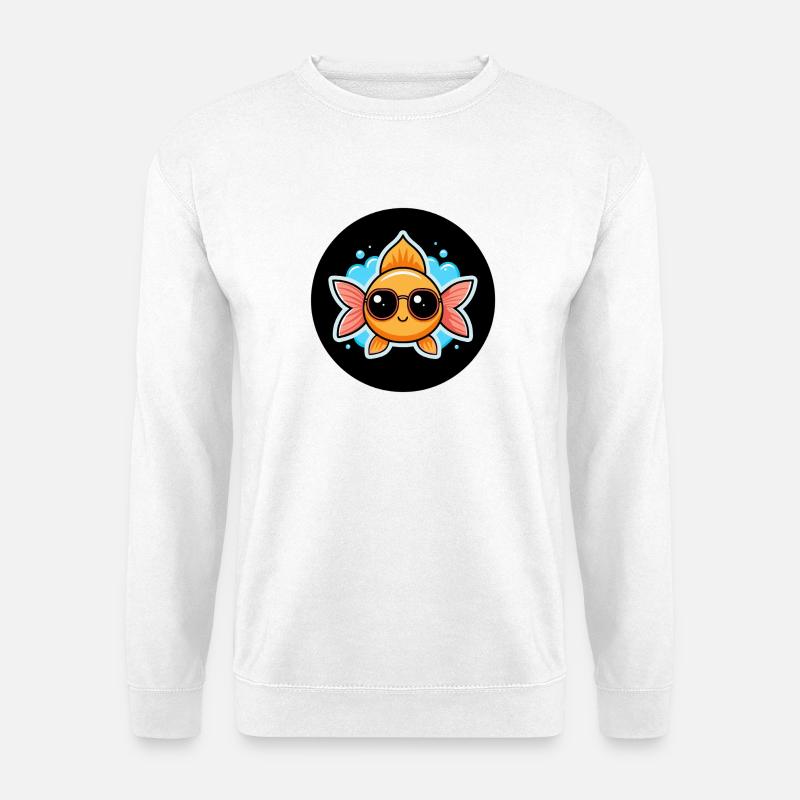 Eulenfisch und Brille - Unisex Pullover - Weiß