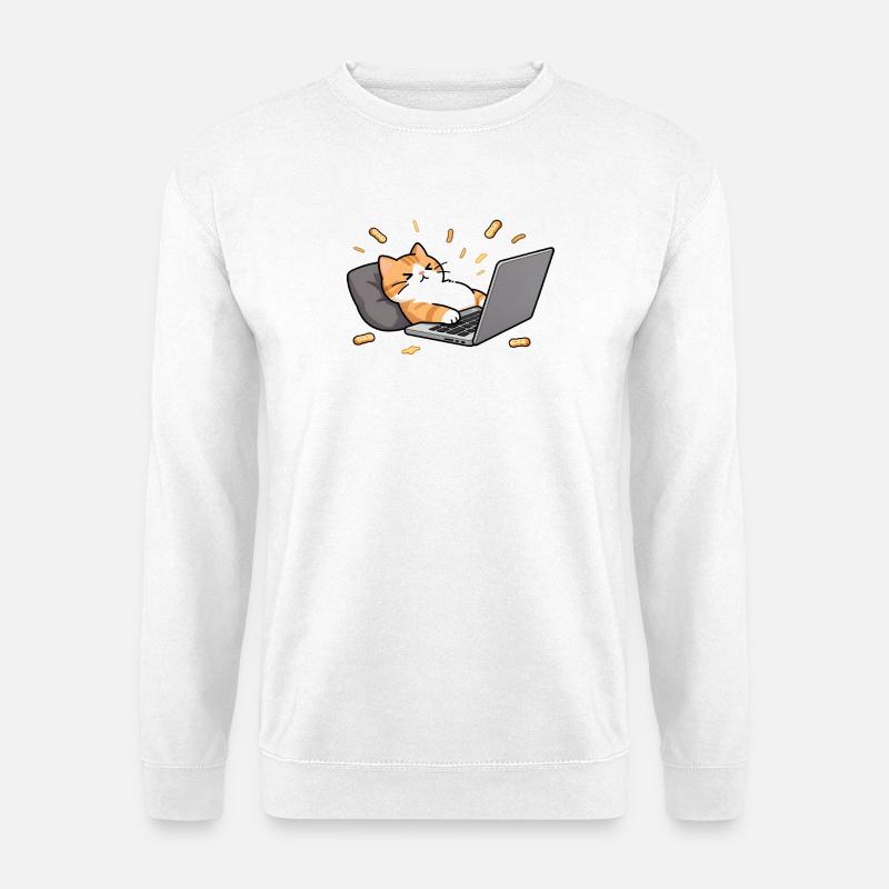 Geek chat in telecommuting mode - Unisex Sweatshirt - white