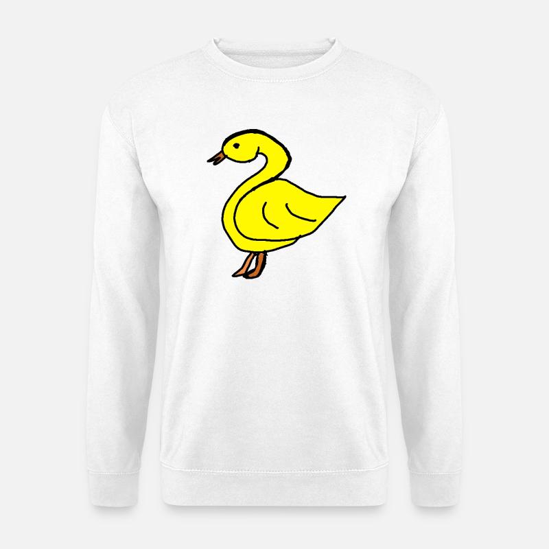 Gelbe Enten-Silhouette Schwarz - Unisex Pullover - Weiß
