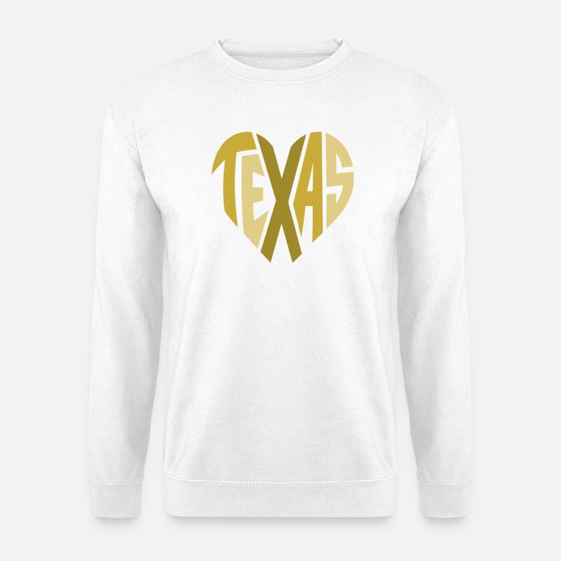 Texas Heart Typography - Unisex Sweatshirt - white