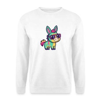Colorful Donkey in Retro Glasses - Unisex Sweatshirt - white - Front