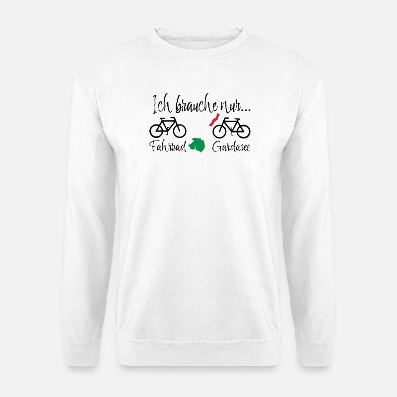 Gardasee mit Fahrrad - Unisex Pullover - Weiß