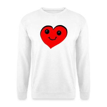 Red Heart Smile Cartoon Heart - Unisex Sweatshirt - white - Front