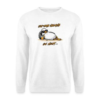 Urlaubsmöwe Ich hab Urlaub. Du nicht - Unisex Pullover - Weiß - Vorne