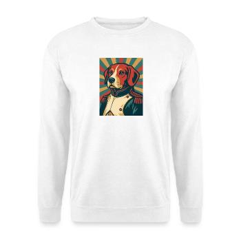 Dog General Retro Poster Style Vintage Design - Unisex Sweatshirt - white - Front