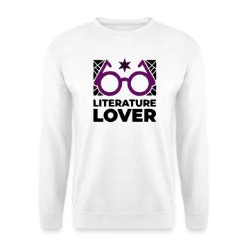 Literature Lover Brille Text - Unisex Pullover - Weiß - Vorne