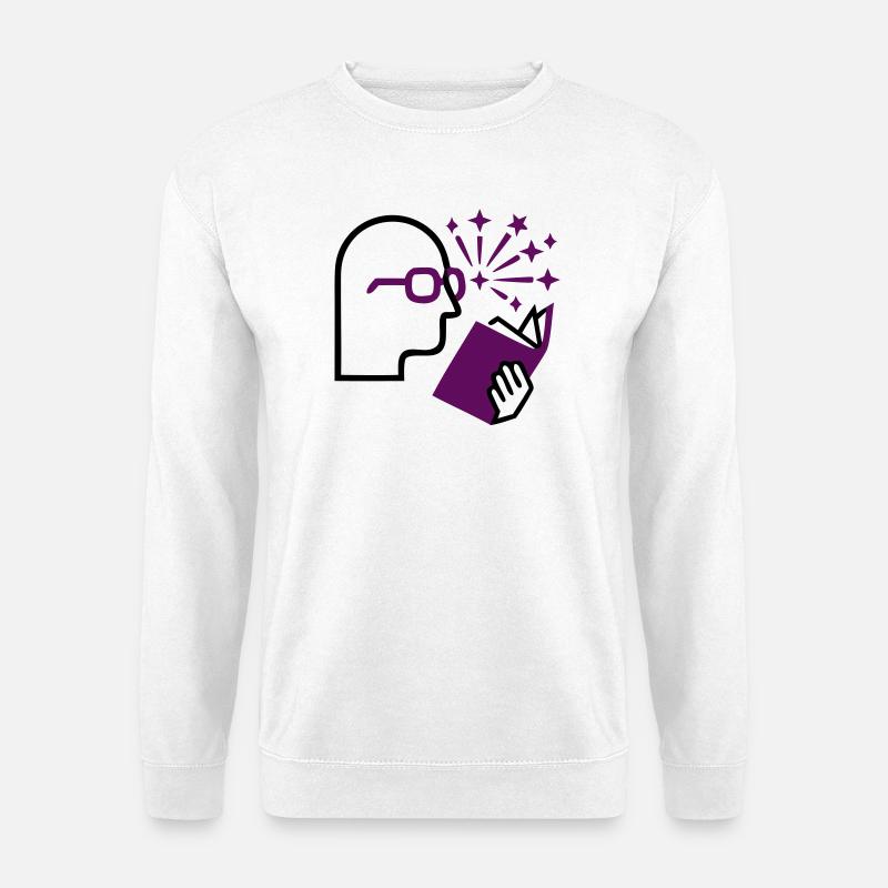 Kopf Buch Idee Inspiration - Unisex Pullover - Weiß
