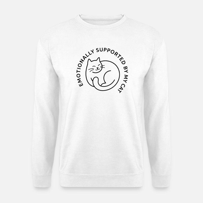 Cat happiness as emotional support - Unisex Sweatshirt - white