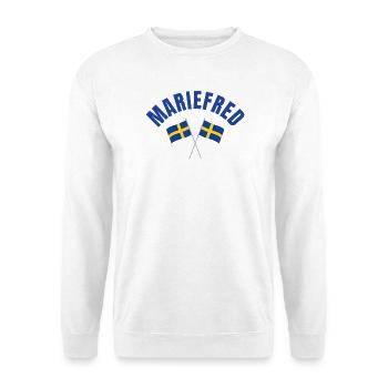 Mariefred Schwedische Flaggen - Unisex Pullover - Weiß - Vorne