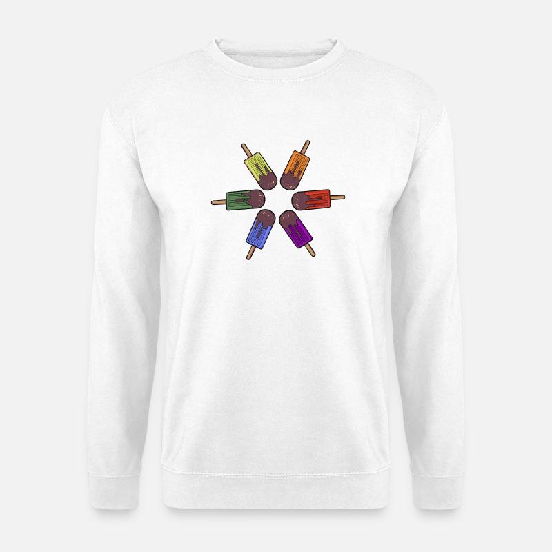 Regenbogen-Eis am Stiel - Unisex Pullover - Weiß