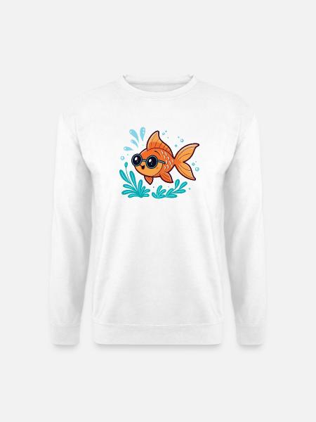 Orange Fish Aquatic Scope - Unisex Pullover - Weiß