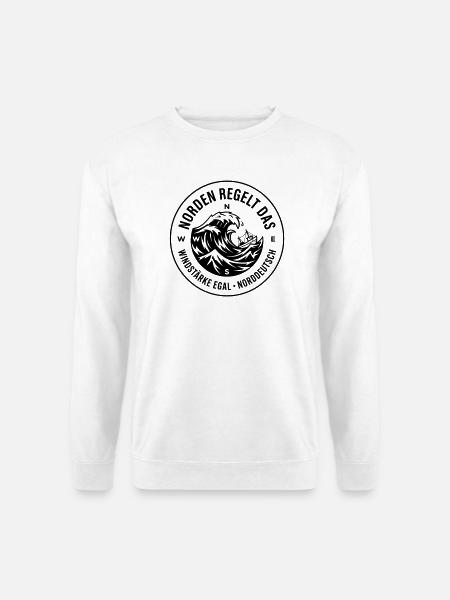 Norden regelt das Kompass Norddeutsch - Unisex Pullover - Weiß