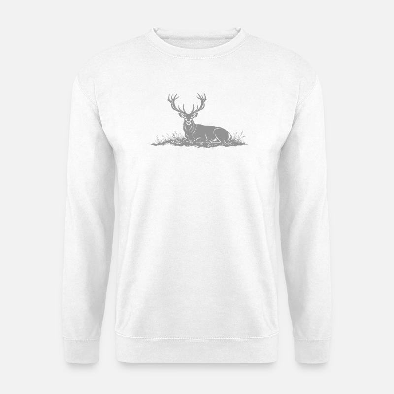 Hirsch  - Unisex Pullover - Weiß
