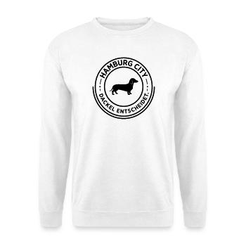 HAMBURG City Dackel entscheidet - Unisex Pullover - Weiß - Vorne