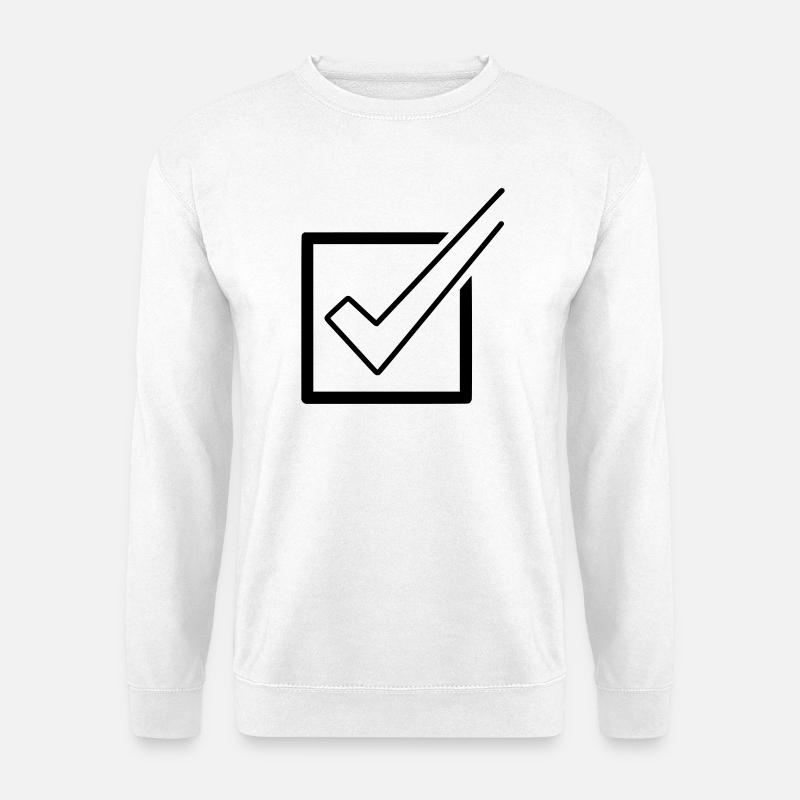 Checklist Tick Box Done - Unisex Sweatshirt - white