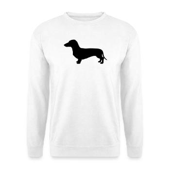 Dackel Teckel Silhouette - Unisex Pullover - Weiß - Vorne