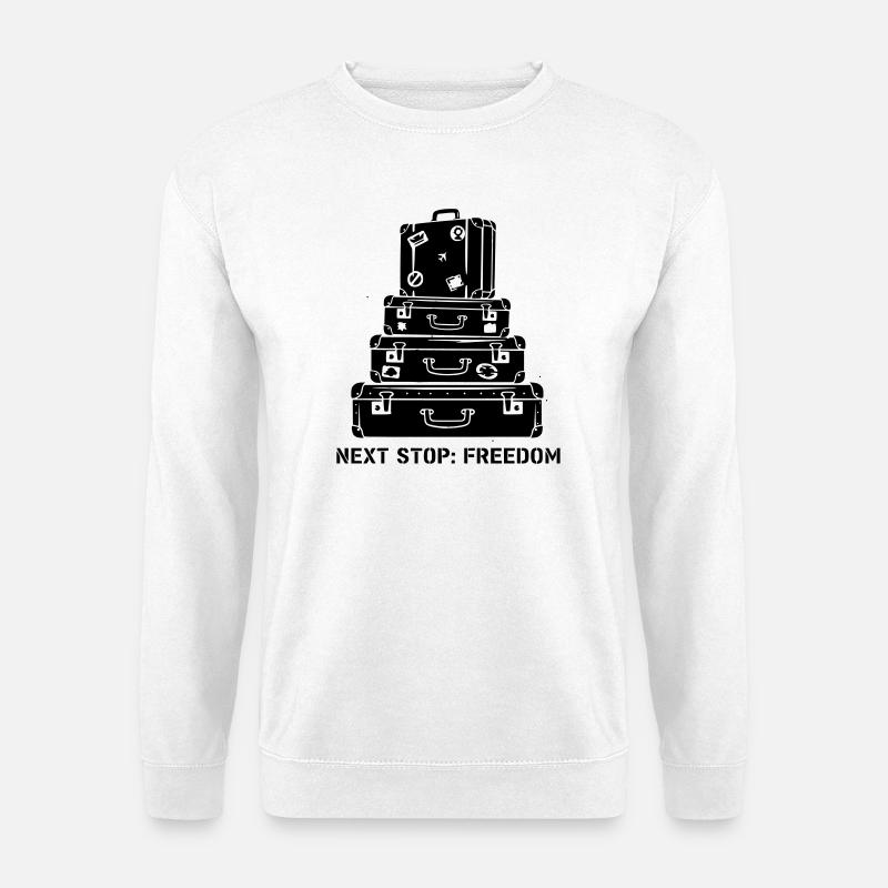 Suitcase Stack Freedom Travel - Unisex Sweatshirt - white