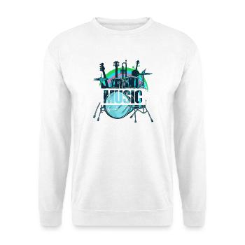 Lebendiger Trommelset-Splash - Unisex Pullover - Weiß - Vorne