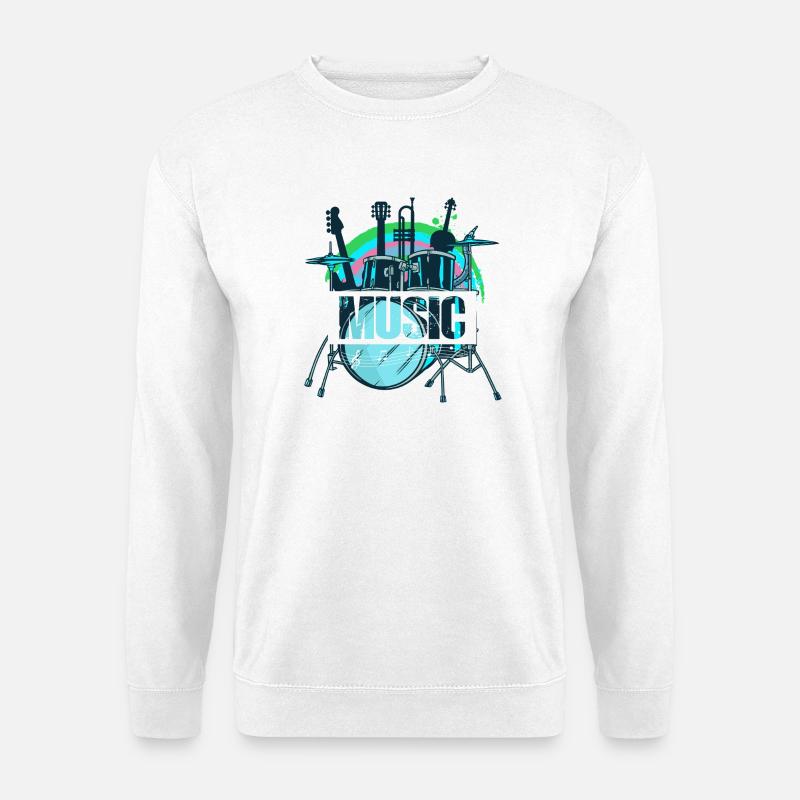 Vibrant Drum Set Splash - Unisex Sweatshirt - white