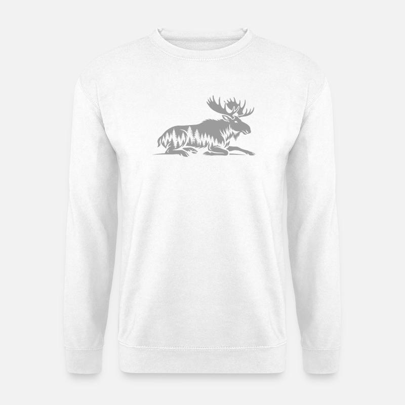 Elch - Unisex Pullover - Weiß