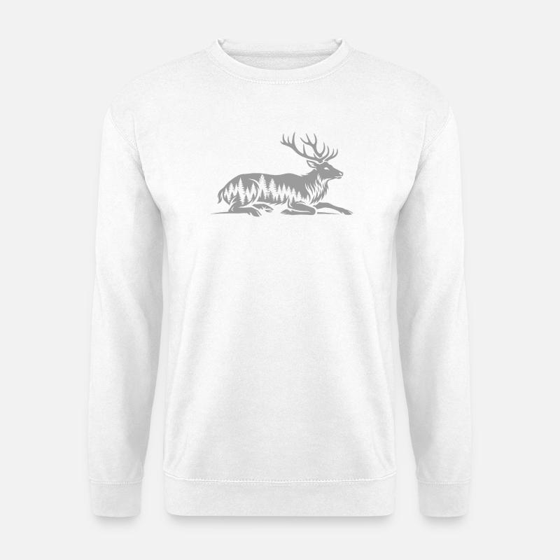  Hirsch - Unisex Pullover - Weiß