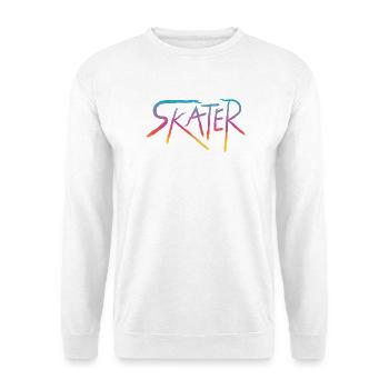 Skater Retro Colorful Gradient Script Street Art - Unisex Pullover - Weiß - Vorne