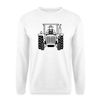 Tracteur - Sweat-shirt Unisexe - blanc - Devant