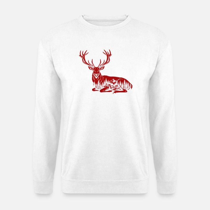 Hirsch - Unisex Pullover - Weiß