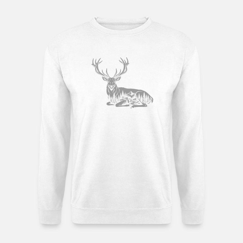 Hirsch - Unisex Pullover - Weiß