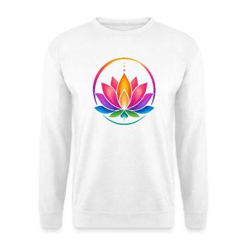 Rainbow Lotus in a Circle - Unisex Sweatshirt - white - Front