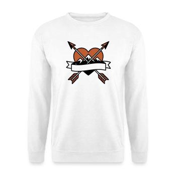 Herz Pfeile Banner Platzhalter - Unisex Pullover - Weiß - Vorne