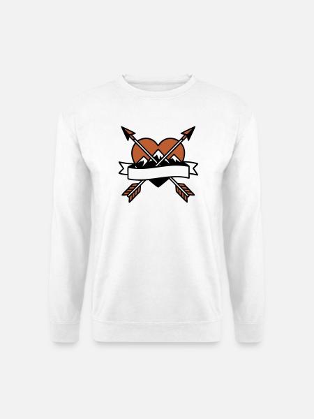Herz Pfeile Banner Platzhalter - Unisex Pullover - Weiß
