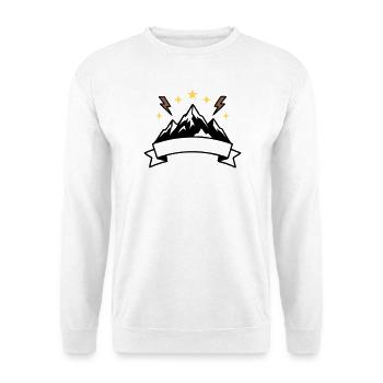 Berge Banner Textfeld Wappen - Unisex Pullover - Weiß - Vorne