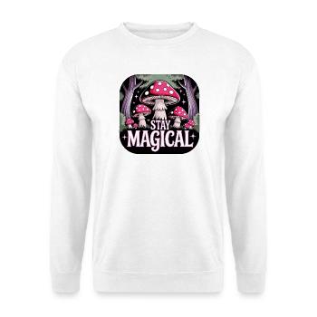 Bleib magisch im Pilzwald - Unisex Pullover - Weiß - Vorne